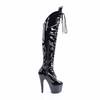 Pleaser - ADORE3014 Plateau overknee Laarzen - Zwart Product image
